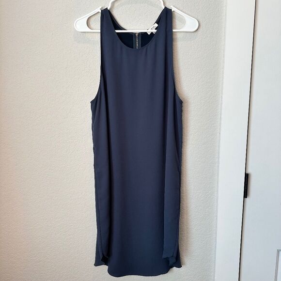 Aritzia Wilfred Navy Blue Sleeveless Lightweight Short Shift Dress - Size L EUC - Picture 1 of 8